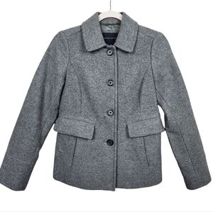 Banana Republic Grey Wool Blend Pea Coat Jacket Winter Women's Size XS